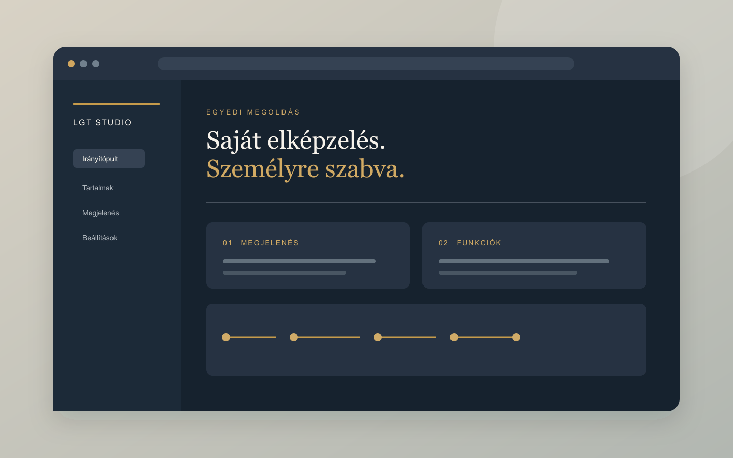 Egyedi weboldal és kezelőfelület látványterve
